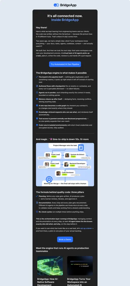 BridgeApp email: It’s all connected now