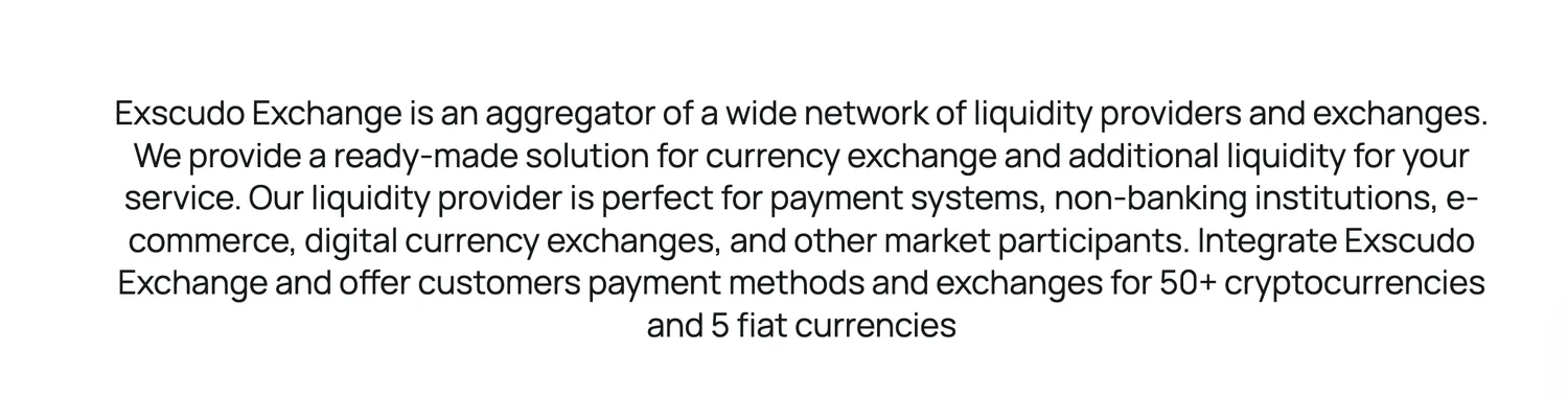 Exscudo Exchange, in the company’s own words.