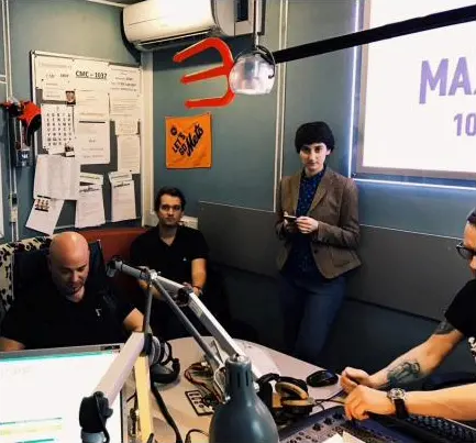 Radio interview in the studio