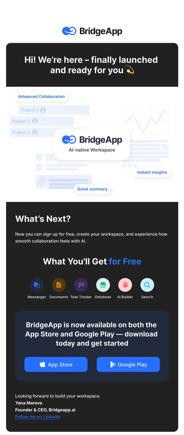 Hi! We’re here, finally launched and ready for you