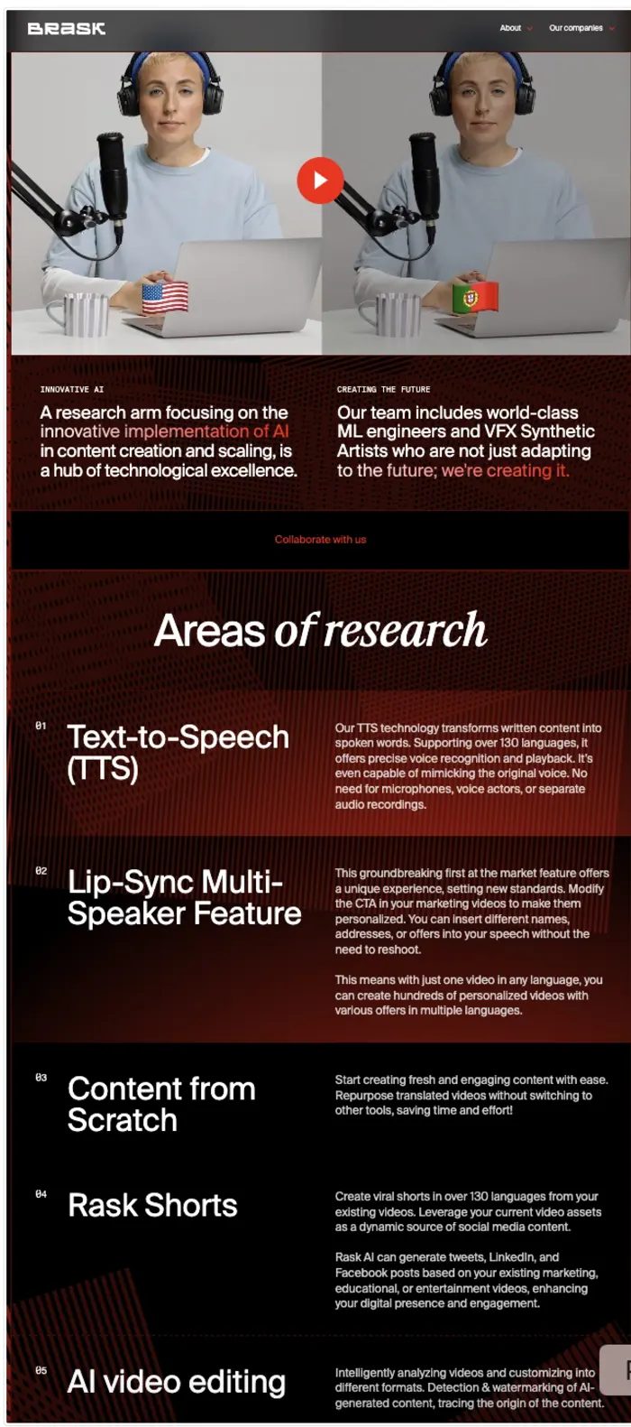 Brask Lab page: areas of research