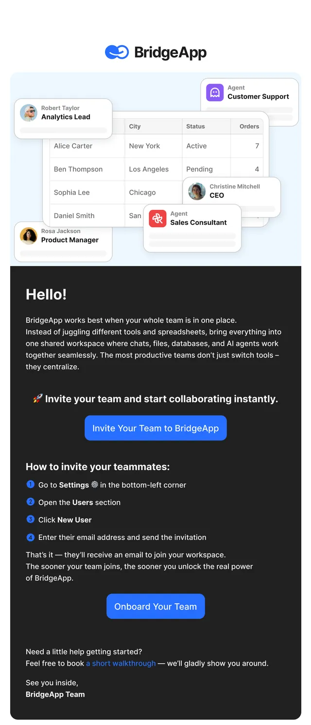 Invite your team